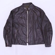 Jaqueta de motociclista C5508 vintage masculina café corrida prata zíper couro motocicleta tamanho 44 comprar usado  Enviando para Brazil