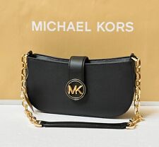 MICHAEL KORS CARMEN BOLSA PEQUENA BOLSA CORRENTE DE OMBRO PRETA/DOURADA FERRAGEM comprar usado  Enviando para Brazil