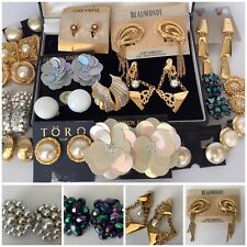 Job Lot Vintage/New Clip Earrings Inc 22ct Gold Plated,Pearls, Crystal x19 for sale  HASTINGS