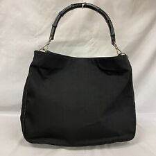 Auténtico Bolso de Mano Gucci Bambú Negro Liso 001 1577 Lona Japón 231207, usado segunda mano  Embacar hacia Argentina