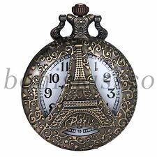 Men's Antigo algarismos arábicos Torre Eiffel Padrão Relógio De Bolso Corrente Suéter comprar usado  Enviando para Brazil
