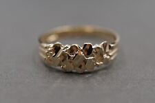 10K Solid Yellow Gold 6.3MM Diamond Cut Nugget Men Women Kid Band Ring. Size 6.5, used for sale  Shipping to South Africa