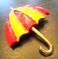 DESLUMBRANTE BROCHE VINTAGE ESTADO OURO TOM ESMALTADO GUARDA-CHUVA 1 1/2"!!! 1606C comprar usado  Enviando para Brazil