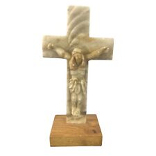 Marble Carving Jesus Christ on Cross 8.5" Tall 2001 Steve Seacat Signed. for sale  Shipping to South Africa