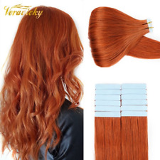 Copper Red 50G Tape In Human Hair Extensions Skin Weft Adhesive Invisible Remy for sale  Shipping to South Africa