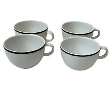 Conjunto de quatro canecas de café Spal de porcelana branca roleta banda azul caixa e cano comprar usado  Enviando para Brazil