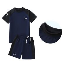 Conjunto esportivo infantil masculino agasalho férias tops com shorts maiô roupa para casa comprar usado  Enviando para Brazil