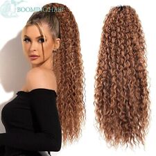 Drawstring Ponytail Extensions Synthetic Kinky Curly Ponytails Clip In Straight for sale  Shipping to South Africa