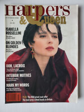 1990 Reino Unido Harpers & Queen revista ISABELLA ROSSELLINI Claudia Schiffer Tom Jones comprar usado  Enviando para Brazil