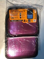 BDK MT-614-PK 4-Pc Heavy Duty Car & Truck Mats Rubber Pink Metallic Trimmable for sale  Shipping to South Africa