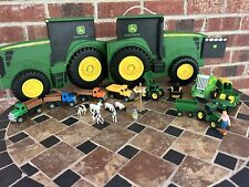 ERTL John Deere trator agrícola brinquedo carro veículos estojo de transporte armazenamento +21 peças conjunto comprar usado  Enviando para Brazil