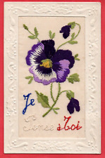 Embroidered silk postcard for sale  ST. COLUMB
