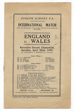 Schoolboy International 1933 - Inglaterra v. Gales (en Chesterfield FC), usado segunda mano  Embacar hacia Argentina