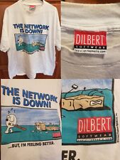 Camiseta vintage anos 90 DILBERT TECH SUPPORT IT Network Down Office Space desenho animado 2XL comprar usado  Enviando para Brazil