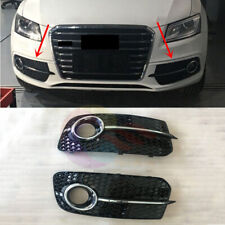 2PCS Gloss Black Front Bumper Foglight Grille Cover w/ Chrome For Audi Q5 13-17s for sale  Shipping to South Africa
