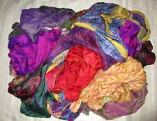 LOTE BBI SEDA PURA Telas Vintage Sari REMNANT 100 GRAMOS Cambios Chatarra de Color segunda mano  Embacar hacia Mexico