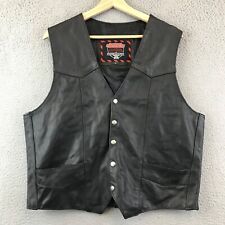 Colete Masculino Vintage Interestadual de Couro Preto Motociclista Tamanho Grande comprar usado  Enviando para Brazil