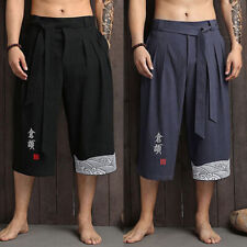 Calça masculina japonesa tradicional quimono Capri Hakama solta Yukata comprar usado  Enviando para Brazil