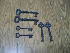 DECORATIVE CAST IRON SKELETON KEYS LOT OF 6 ORNAMENTAL  WALL ART for sale  Shipping to South Africa