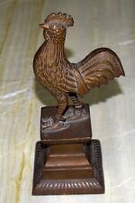 Estatuilla de gallo latón trofeo antiguo historia deportiva trofeo coleccionable BM segunda mano  Embacar hacia Mexico