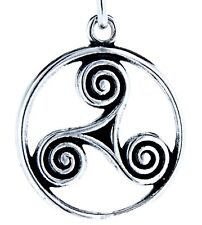 Triskele 925 Silver Pendant Chain Triskelen Ring Three Spiral Spiral #24 for sale  Shipping to South Africa