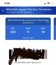 Billie eilish tickets for sale  Fredericksburg