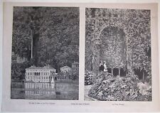 1882 VILLA PLINIANA FONTE Torno Lago di Como 2 xilografie Illustrazione Italiana segunda mano  Embacar hacia Argentina