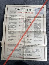 Jowett lubrication chart for sale  ROTHERHAM
