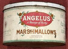 Vintage Angelus Marshmallows Old Antique Advertising Marshmallow 5LBS. Tin Can for sale  Shipping to South Africa