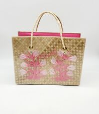 Bolsa tote tecido trigo Havaí rosa flores e lembrança interior comprar usado  Enviando para Brazil