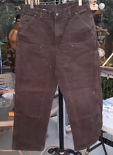 Carhartt Canvas Double Knee Workwear Carpenter Pants Dark Brown B136 DKB 33X30, used for sale  Clearlake