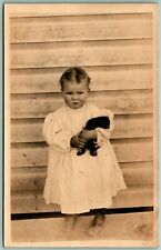 RPPC Unhappy Little Girl Named Edith Holding Teddy Bear UNP Velox Postcard H5 for sale  Shipping to South Africa