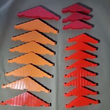 19 Plastic Lincoln Logs Roof Truss Eight 3-Notch Eleven 2-Notch Orange Neon, Red for sale  Shipping to South Africa