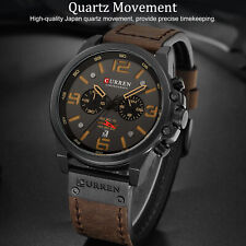 Reloj para hombres Military Tactical Leather cronógrafo deportivo relojes de cuarzo al aire libre, usado segunda mano  Embacar hacia Argentina