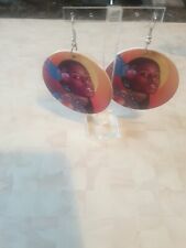 Wooden african earrings for sale  GRAYS