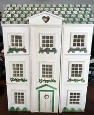 Wooden 3story  Dollhouse Shelving Unit Hand Painted 3 Shelves Magnetic Doors for sale  Shipping to South Africa