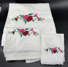 Rose embroidered bath for sale  Shipping to Ireland