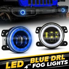 4" Led Redondo Fog Lights Azul Halo Angel lâmpada de condução para Jeep Wrangler Jk 97-17 comprar usado  Enviando para Brazil