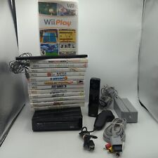 Nintendo Wii Black Console System RVL-101 Complete With Cords & 14 games Tested for sale  Shipping to South Africa