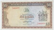 1976 Rhodesia (Zimbabue) antiguo billete de 5 dólares de Rodesia Leones Sudáfrica segunda mano  Embacar hacia Mexico