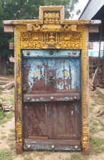 Puerta india tallada de colección, antigua puerta india, puerta de madera de teca, hierro y madera, usado segunda mano  Embacar hacia Argentina