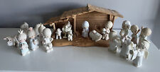 Precious Moments Nativity Come Let Us Adore Him 22 Piece Set w/ Wooden Stable  for sale  Charlestown