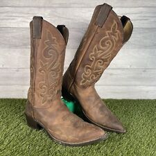Used, Justin 2252 Bay Apache Cowboy Boots Brown Leather Western Mens UK 10 US 11 D Vtg for sale  Shipping to South Africa