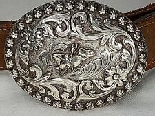 Bull Riding Silver Belt Buckle and Wrangler Genuine Leather Belt Old Sonora  for sale  Pultneyville