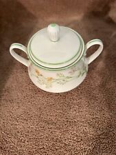 Vintage Noritake Marfim China Reverie 7191 Sugar Bowl Flores Silvestres Acabamento Verde comprar usado  Enviando para Brazil