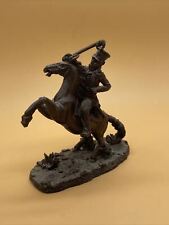 Unusual Vintage Dark Brown Resin Figurine of Hussar on Horseback with Sword for sale  Shipping to South Africa