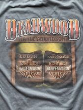 Harley Davidson Men's Large T-Shirt Deadwood South Dakota Wooden Swinging Doors for sale  Shipping to South Africa
