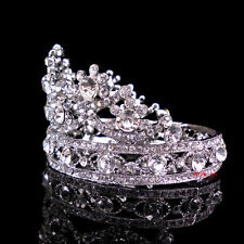 Mini coroa tiara redonda círculo de aniversário infantil florista cristal completo 5 cm de altura comprar usado  Enviando para Brazil