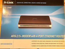 Módem D Link ADSL2/2+ 2540 B con enrutador Ethernet de 4 puertos, utilizado en caja segunda mano  Embacar hacia Mexico