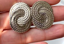 Napier Pat. Pend. Silver Tone rope infinity  Design Clip On Earrings- Vintage for sale  Shipping to South Africa